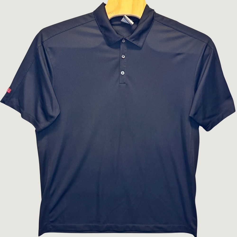 2190 | Nike Golf Dri-Fit Performance Athletic Polo Shirt Black Mens XXL